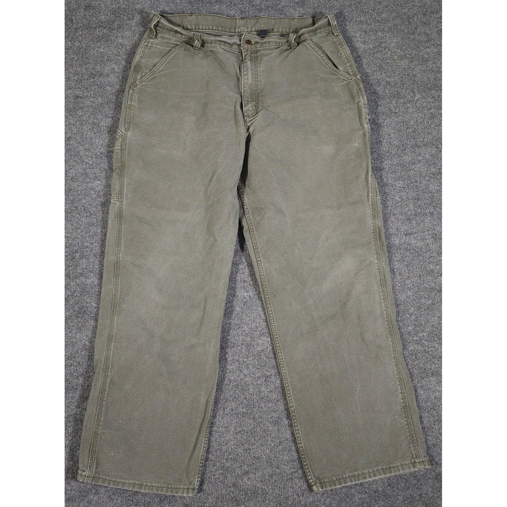 Carhartt B11 MOS Loose Fit Green Duck Canvas Carpenter Work Pants Size 36x30